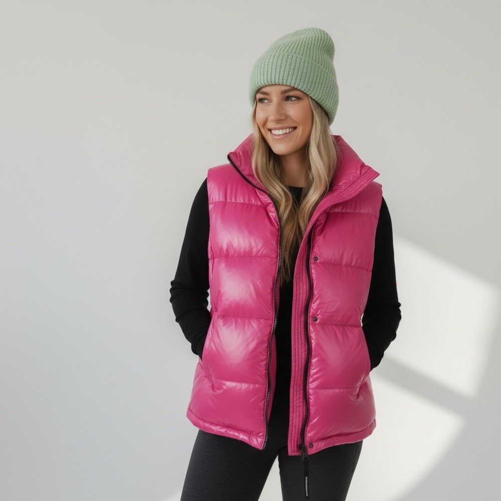 Aritzia | Oversized The Super Puff™ Vest - Hi-Gloss Magenta Pink